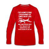 Gone Flying Thousands Of Times - White - Men's Premium Long Sleeve T-Shirt - red