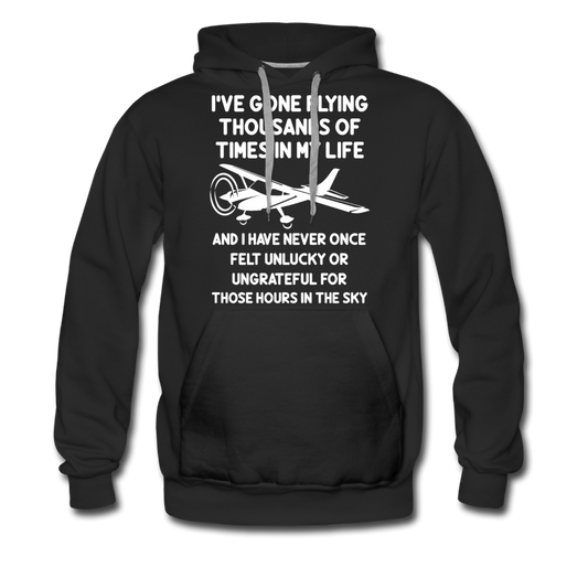 Gone Flying Thousands Of Times - White - Men’s Premium Hoodie - black