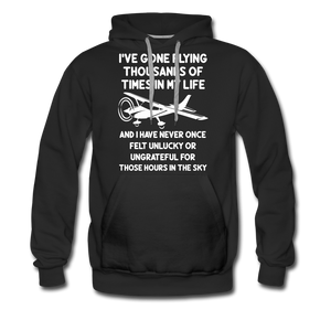 Gone Flying Thousands Of Times - White - Men’s Premium Hoodie - black