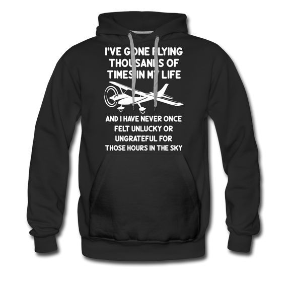 Gone Flying Thousands Of Times - White - Men’s Premium Hoodie - black
