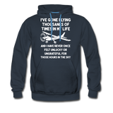 Gone Flying Thousands Of Times - White - Men’s Premium Hoodie - navy