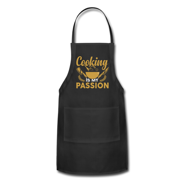 Cooking Is My Passion - Adjustable Apron - black