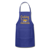 Cooking Is My Passion - Adjustable Apron - royal blue