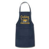 Cooking Is My Passion - Adjustable Apron - navy