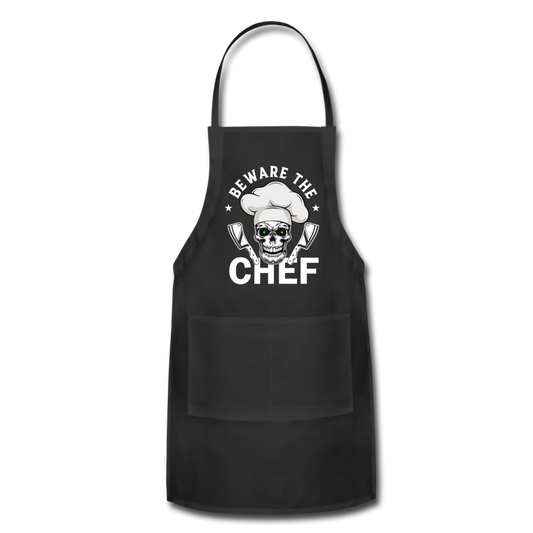 Beware The Chef - Adjustable Apron - black