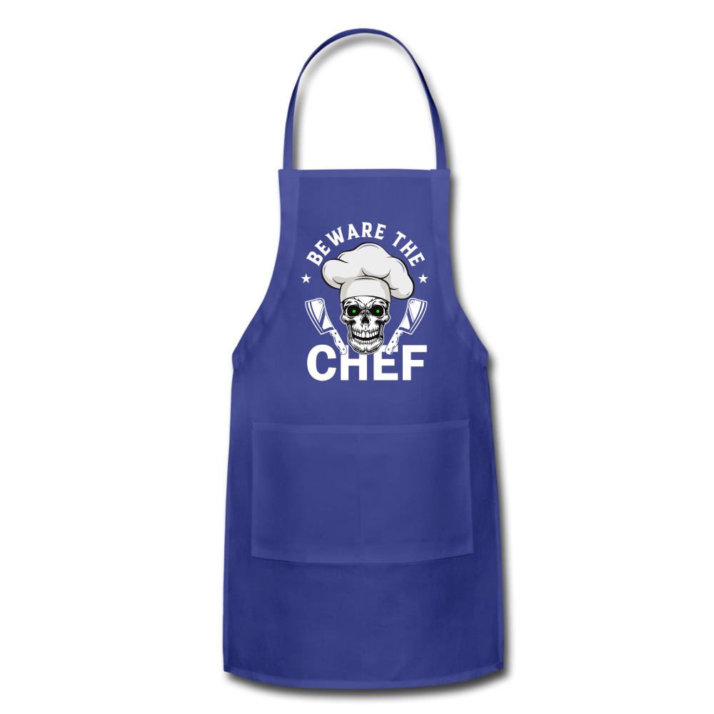 Beware The Chef - Adjustable Apron - royal blue