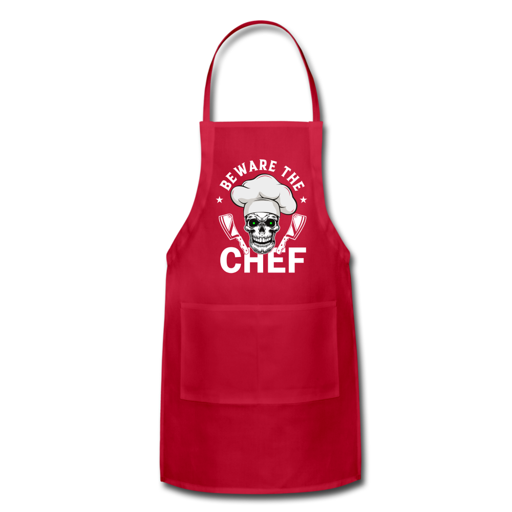 Beware The Chef - Adjustable Apron - red