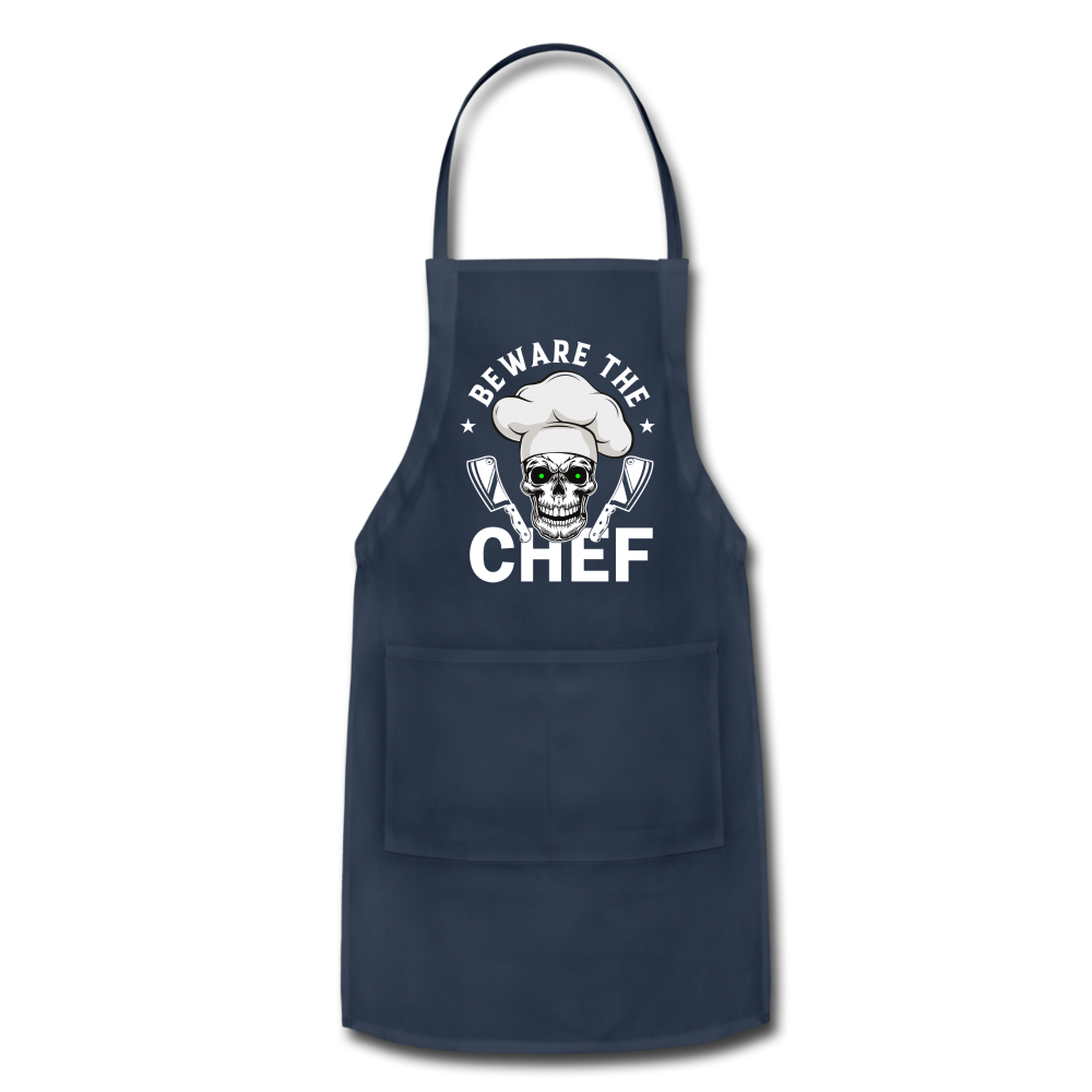 Beware The Chef - Adjustable Apron - navy