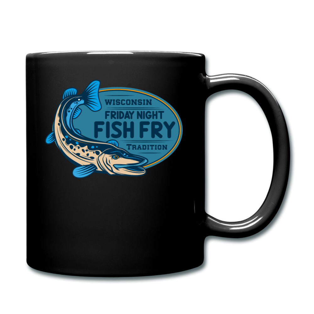 Wisconsin Friday Night Fish Fry Tradition - Full Color Mug - black