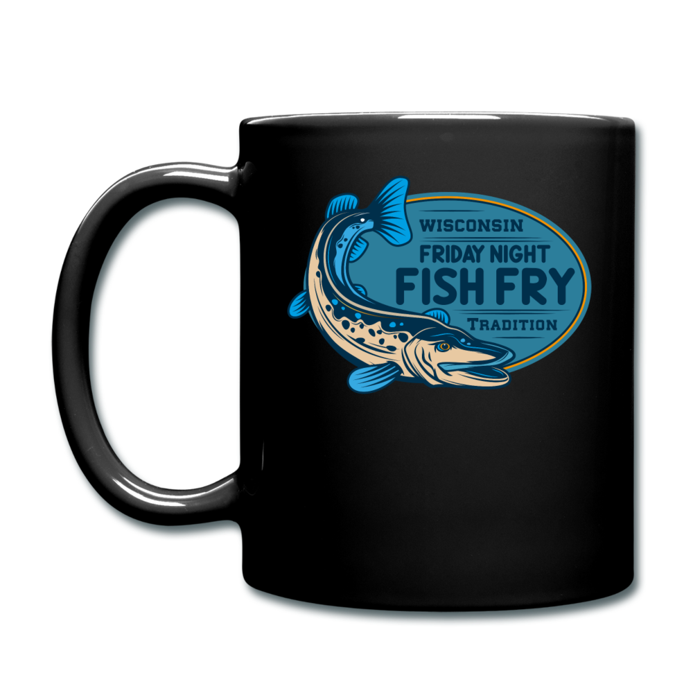 Wisconsin Friday Night Fish Fry Tradition - Full Color Mug - black