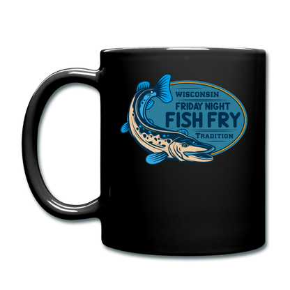 Wisconsin Friday Night Fish Fry Tradition - Full Color Mug - black