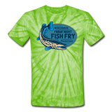 Wisconsin Friday Night Fish Fry Tradition - Unisex Tie Dye T-Shirt - spider lime green
