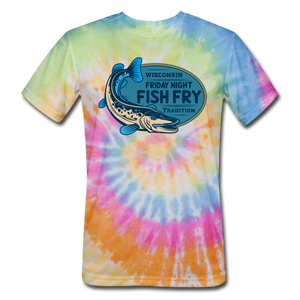Wisconsin Friday Night Fish Fry Tradition - Unisex Tie Dye T-Shirt - rainbow