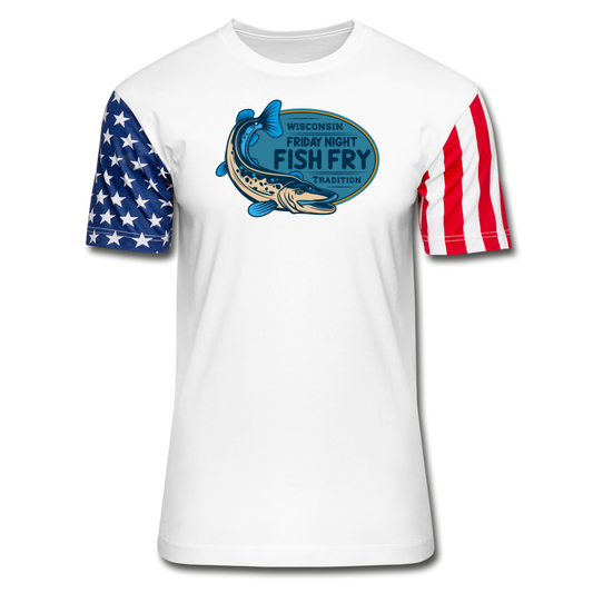 Wisconsin Friday Night Fish Fry Tradition - Stars & Stripes T-Shirt - white