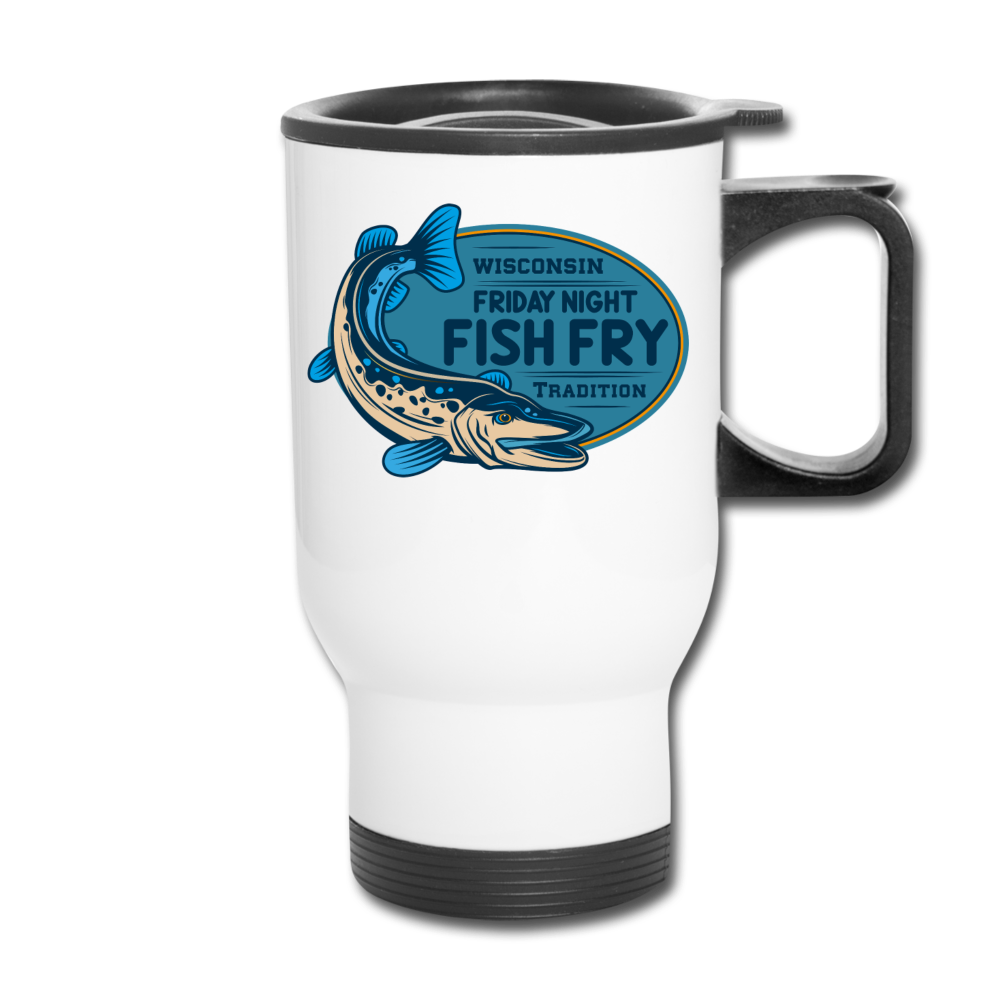 Wisconsin Friday Night Fish Fry Tradition - Travel Mug - white