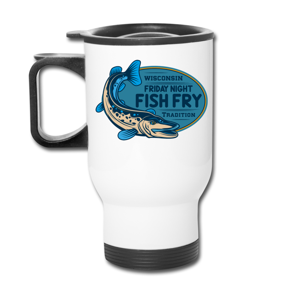 Wisconsin Friday Night Fish Fry Tradition - Travel Mug - white