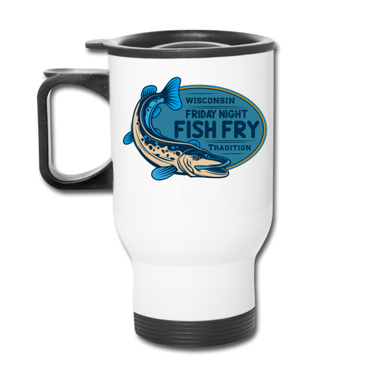 Wisconsin Friday Night Fish Fry Tradition - Travel Mug - white