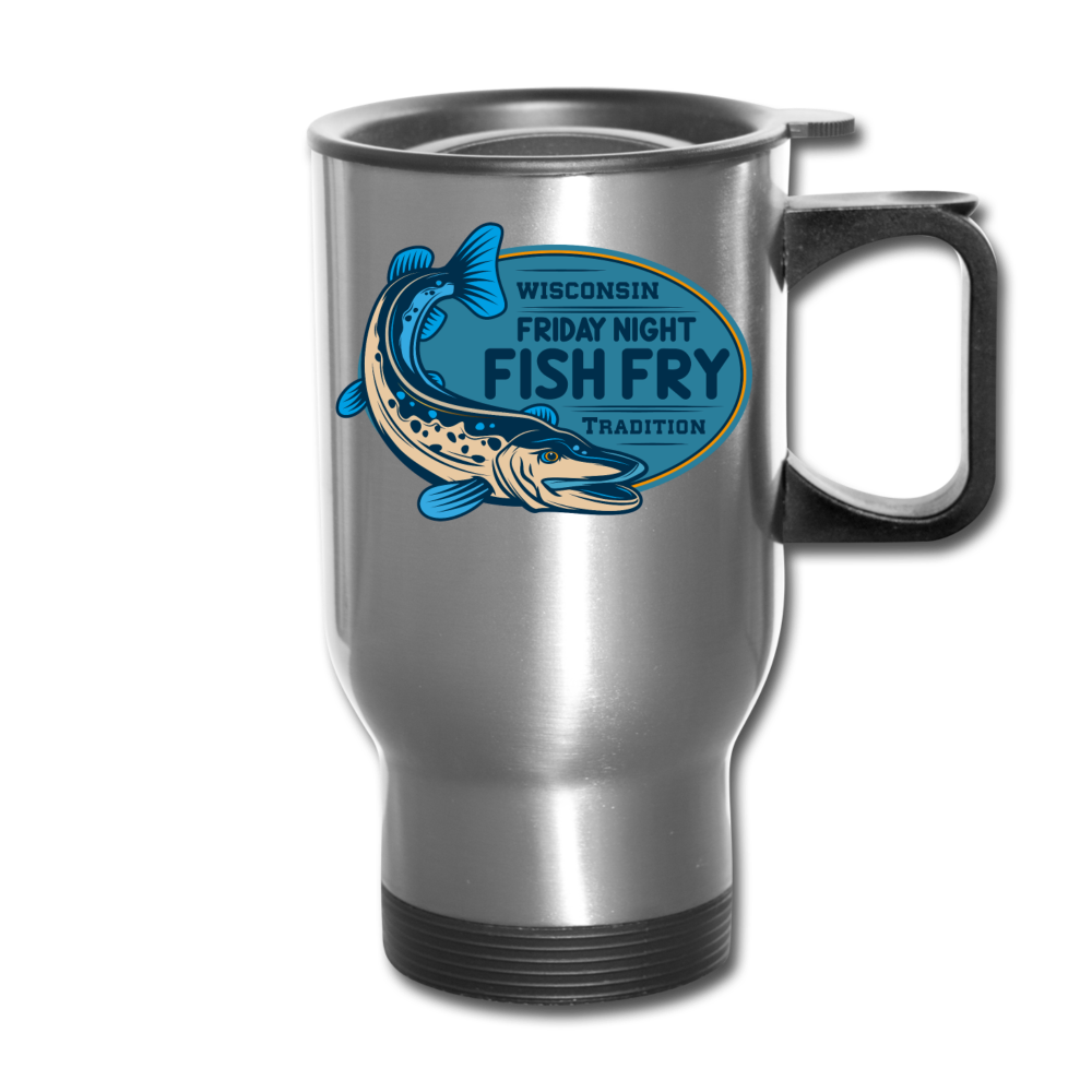 Wisconsin Friday Night Fish Fry Tradition - Travel Mug - silver