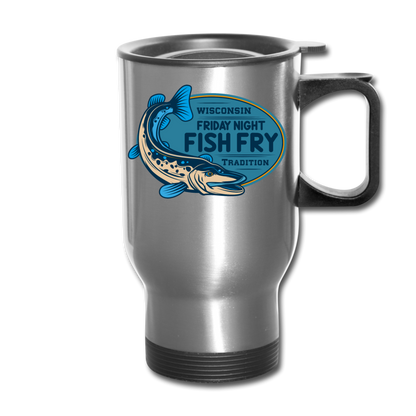 Wisconsin Friday Night Fish Fry Tradition - Travel Mug - silver