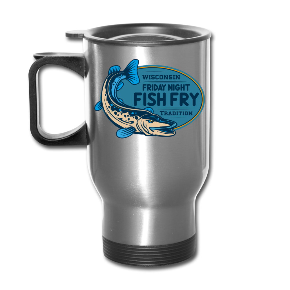 Wisconsin Friday Night Fish Fry Tradition - Travel Mug - silver