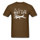 I'm Living My Best Life - White - Unisex Classic T-Shirt - brown
