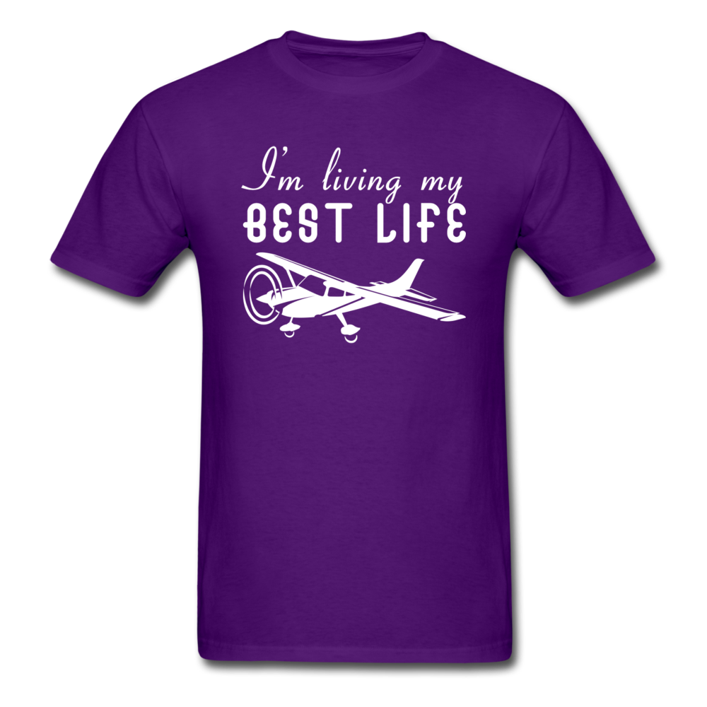 I'm Living My Best Life - White - Unisex Classic T-Shirt - purple