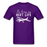 I'm Living My Best Life - White - Unisex Classic T-Shirt - purple
