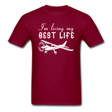 I'm Living My Best Life - White - Unisex Classic T-Shirt - burgundy