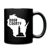 Door County Wisconsin - Lighthouse - Full Color Mug - black