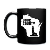 Door County Wisconsin - Lighthouse - Full Color Mug - black