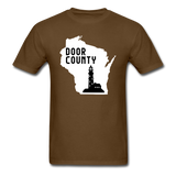 Door County Wisconsin - Lighthouse - Unisex Classic T-Shirt - brown