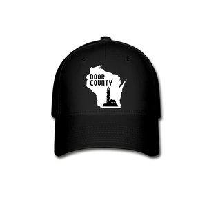 Door County Wisconsin - Lighthouse - Baseball Cap - black
