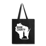 Door County Wisconsin - Lighthouse - Tote Bag - black