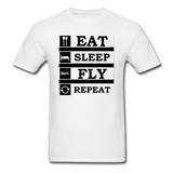 Eat, Sleep, Fly Repeat - v2 - Unisex Classic T-Shirt - white