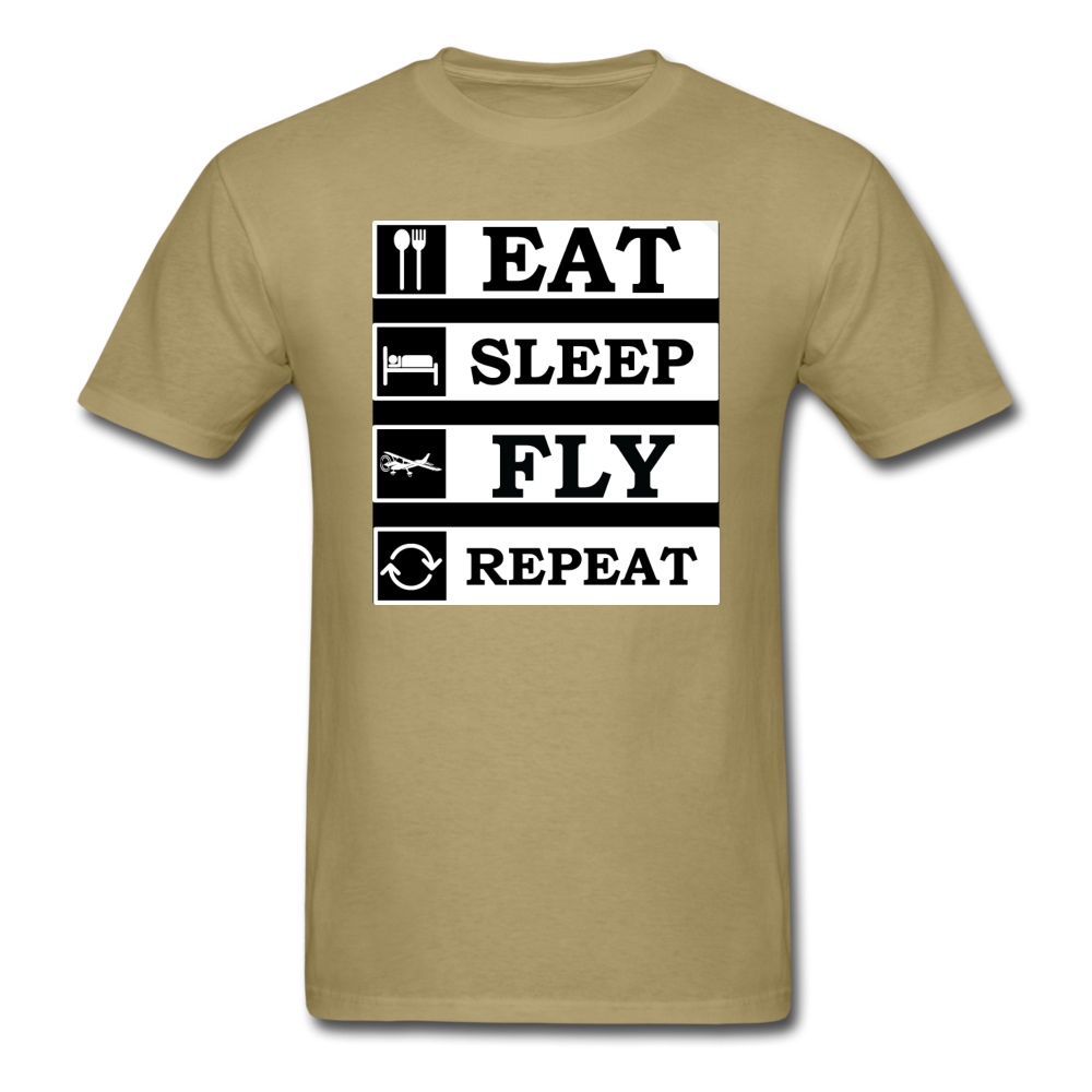 Eat, Sleep, Fly Repeat - v2 - Unisex Classic T-Shirt - khaki