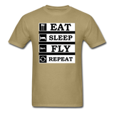 Eat, Sleep, Fly Repeat - v2 - Unisex Classic T-Shirt - khaki