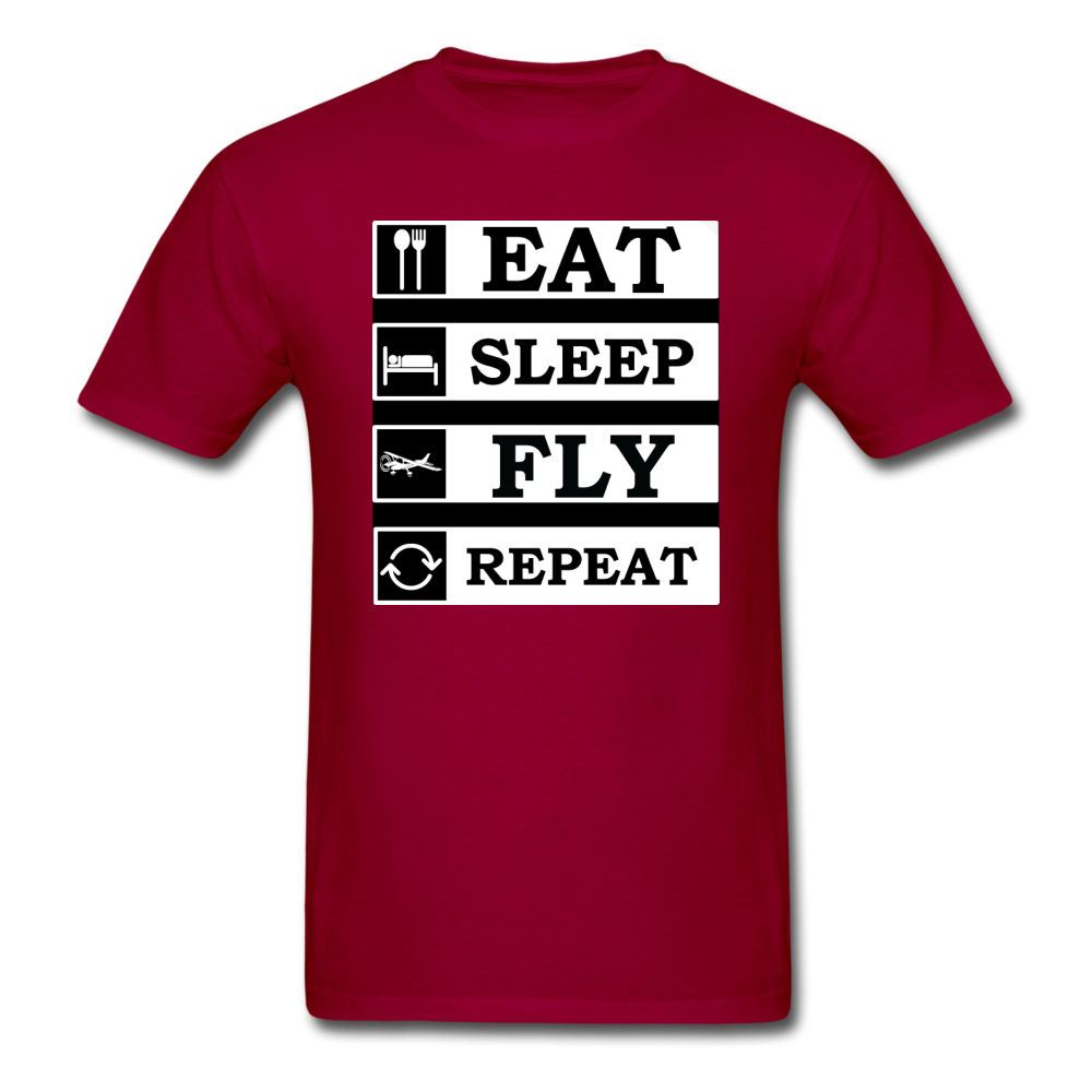 Eat, Sleep, Fly Repeat - v2 - Unisex Classic T-Shirt - dark red