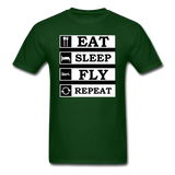Eat, Sleep, Fly Repeat - v2 - Unisex Classic T-Shirt - forest green