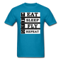 Eat, Sleep, Fly Repeat - v2 - Unisex Classic T-Shirt - turquoise