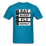 Eat, Sleep, Fly Repeat - v2 - Unisex Classic T-Shirt - turquoise