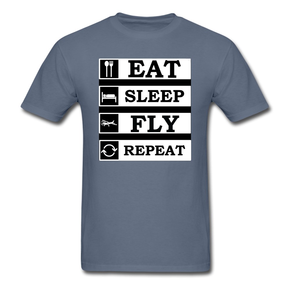 Eat, Sleep, Fly Repeat - v2 - Unisex Classic T-Shirt - denim