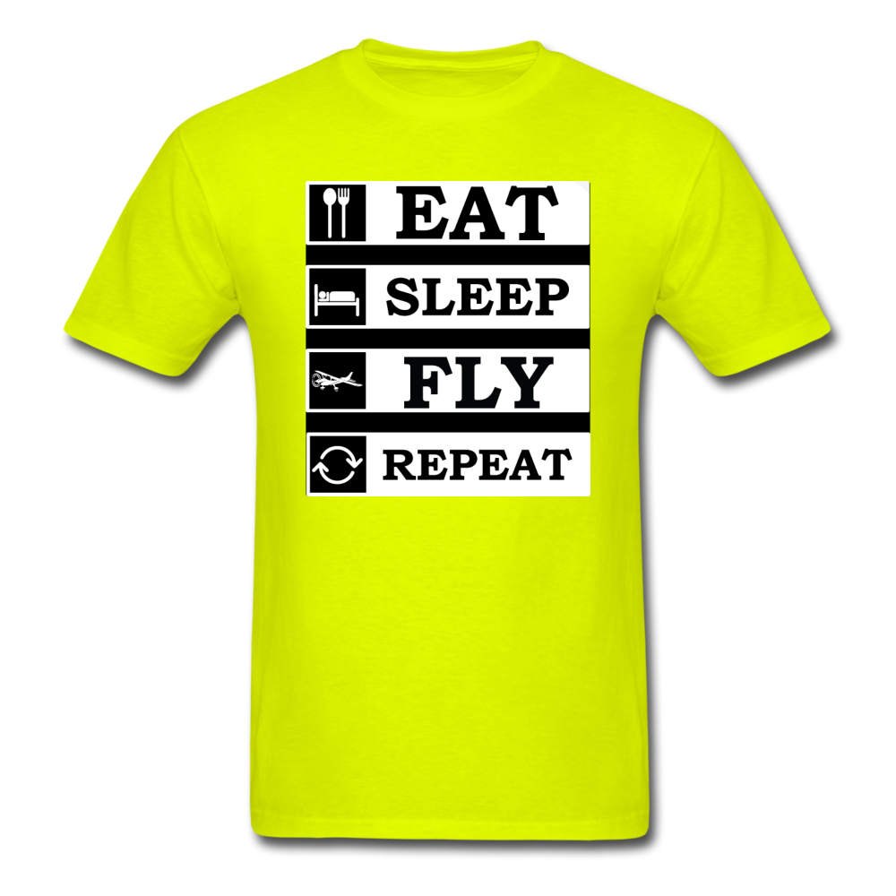 Eat, Sleep, Fly Repeat - v2 - Unisex Classic T-Shirt - safety green