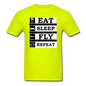 Eat, Sleep, Fly Repeat - v2 - Unisex Classic T-Shirt - safety green