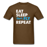 Eat, Sleep, Fly Repeat - v3 - Unisex Classic T-Shirt - brown