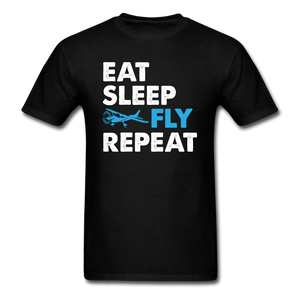 Eat, Sleep, Fly Repeat - v3 - Unisex Classic T-Shirt - black