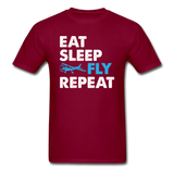 Eat, Sleep, Fly Repeat - v3 - Unisex Classic T-Shirt - burgundy