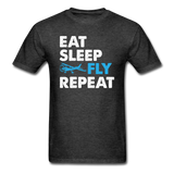 Eat, Sleep, Fly Repeat - v3 - Unisex Classic T-Shirt - heather black