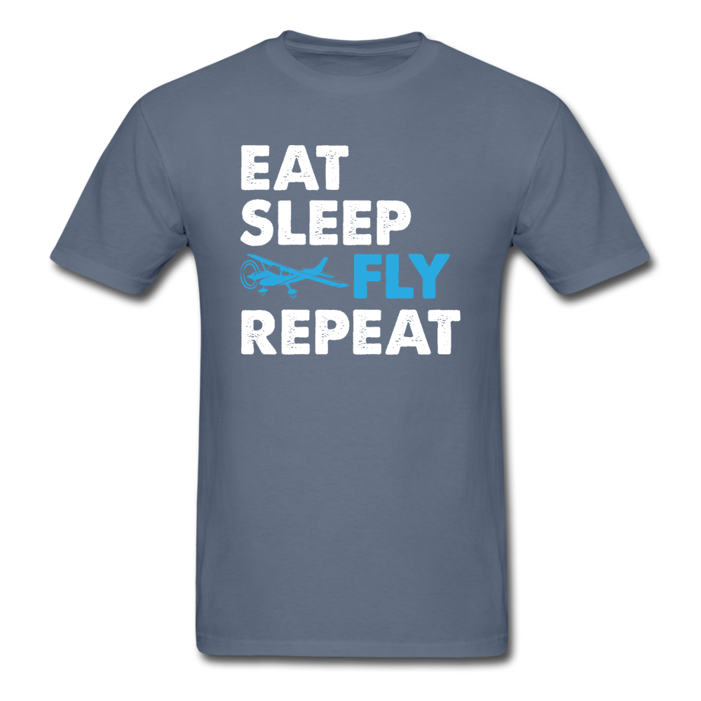 Eat, Sleep, Fly Repeat - v3 - Unisex Classic T-Shirt - denim