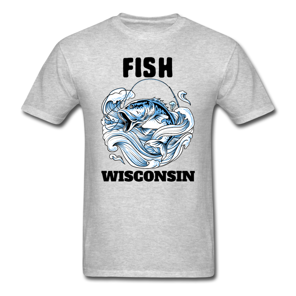 Fish Wisconsin - Unisex Classic T-Shirt - heather gray