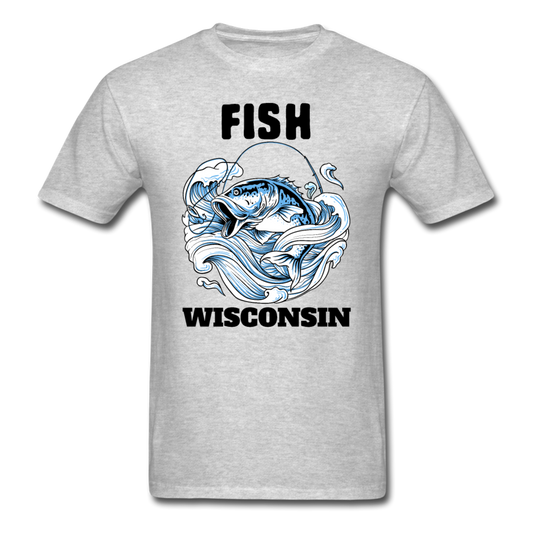 Fish Wisconsin - Unisex Classic T-Shirt - heather gray